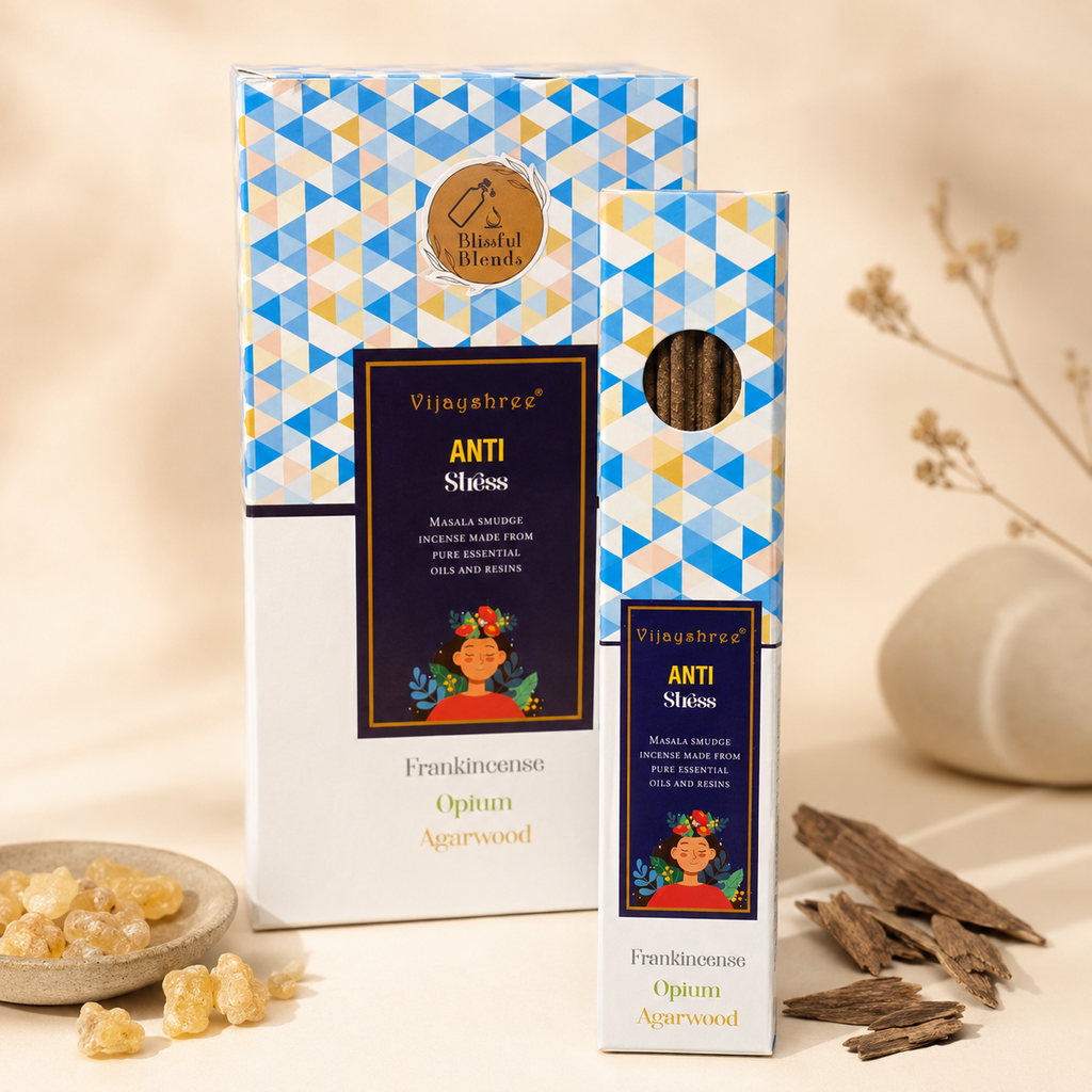 Vijayshree Anti Stress Incense Sticks – Frankincense, Opium & Agarwood (25g)
