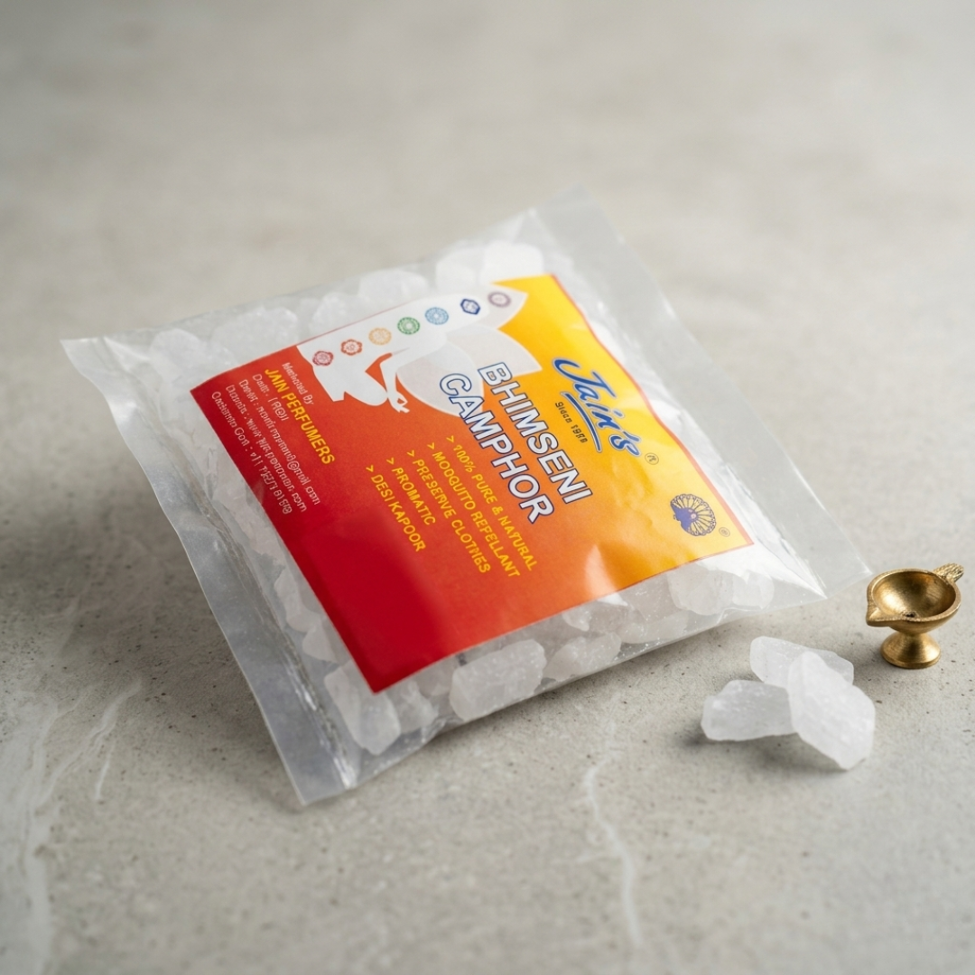 Jain's Bhimseni Camphor (250g) – 100% Pure & Natural Desi Kapoor Since 1979