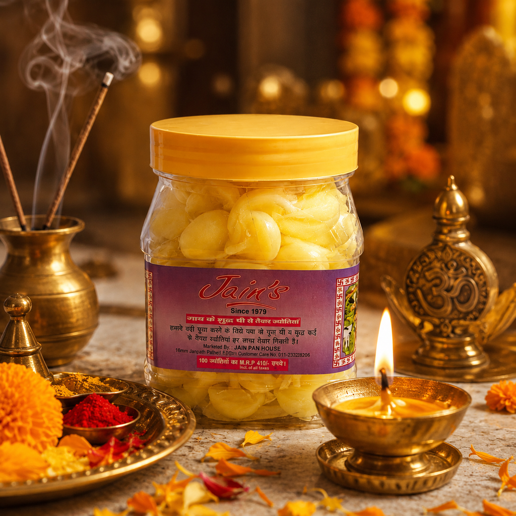 Desi Ghee Jyot – 100% Pure Cow Ghee Diyas (Pack of 100)
