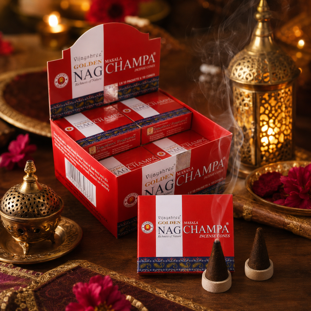 Golden Nag Champa Incense Cones