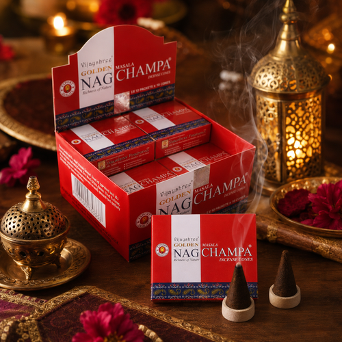 Golden Nag Champa Incense Cones