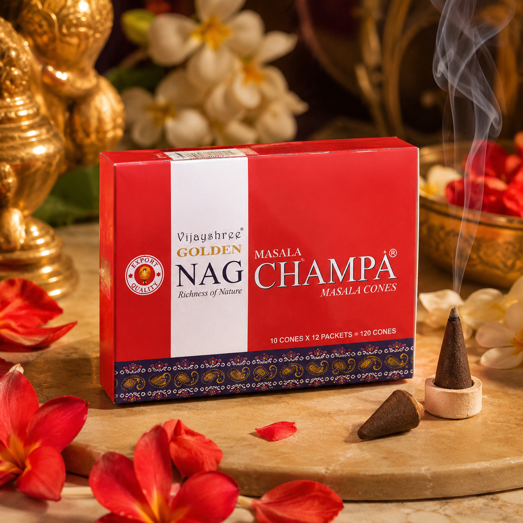 Golden Nag Champa Incense Cones
