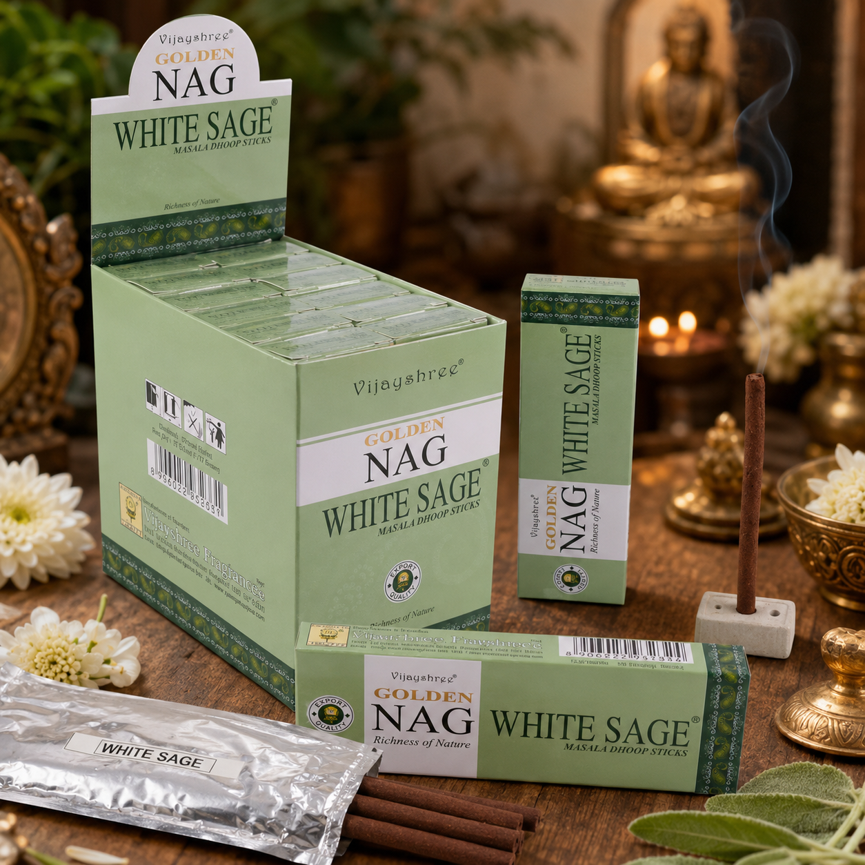 Golden Nag White Sage Dhoop Sticks