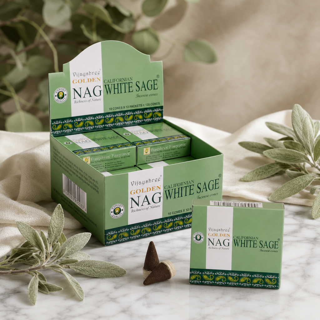 Golden Nag White Sage Incense Cones