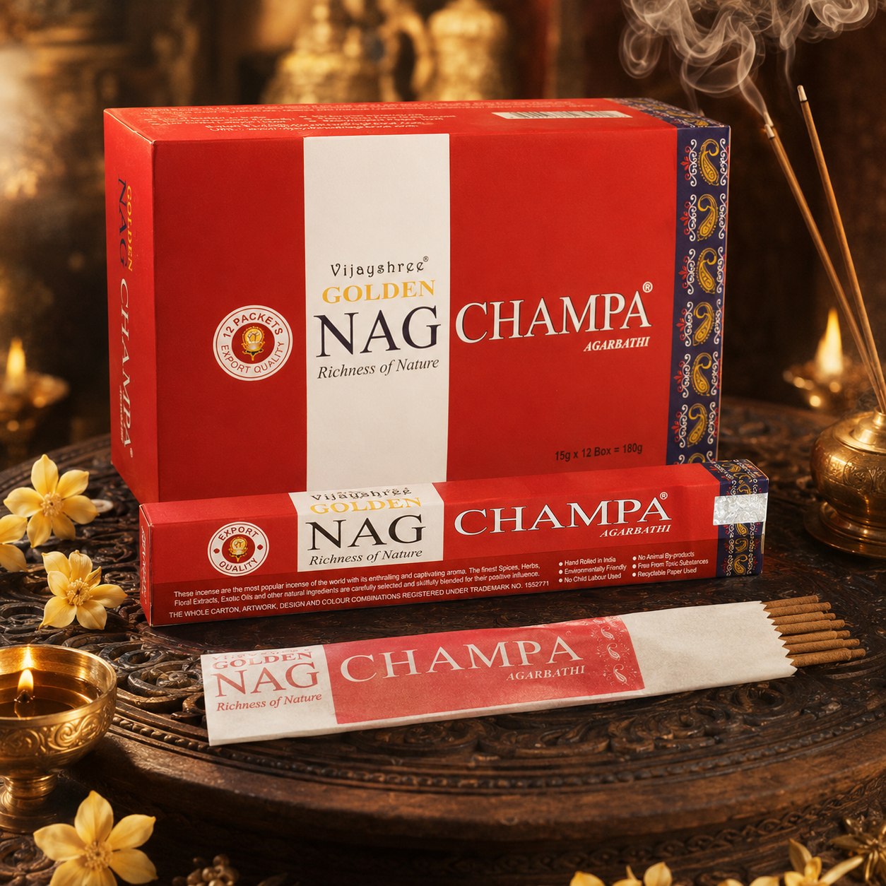 Golden Nag Champa Incense Sticks