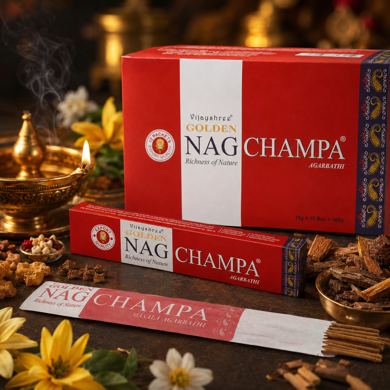 Golden Nag Champa Incense Sticks