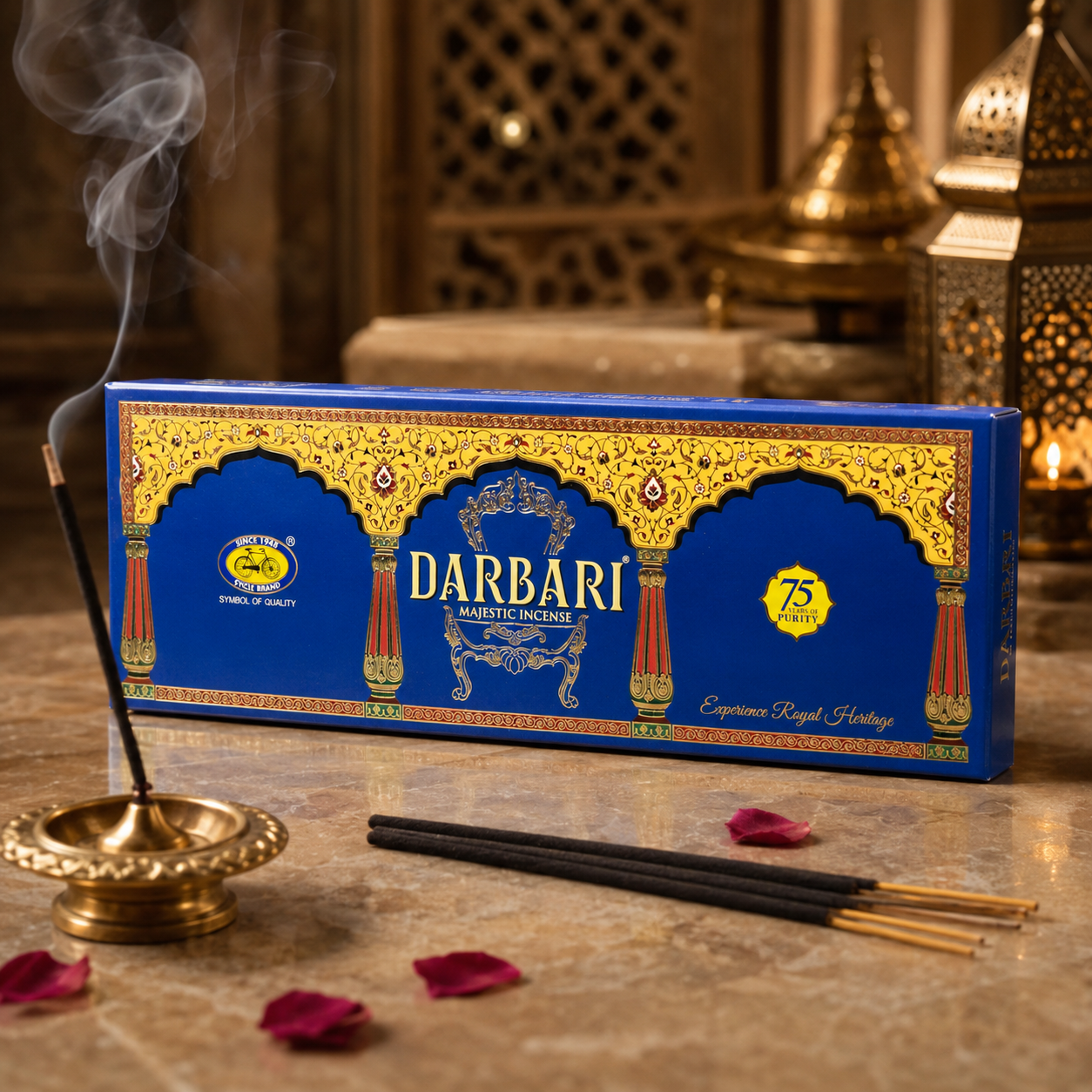 Cycle Darbari Majestic Incense Sticks – 24 Sticks + Free Matchbox & Incense Holder