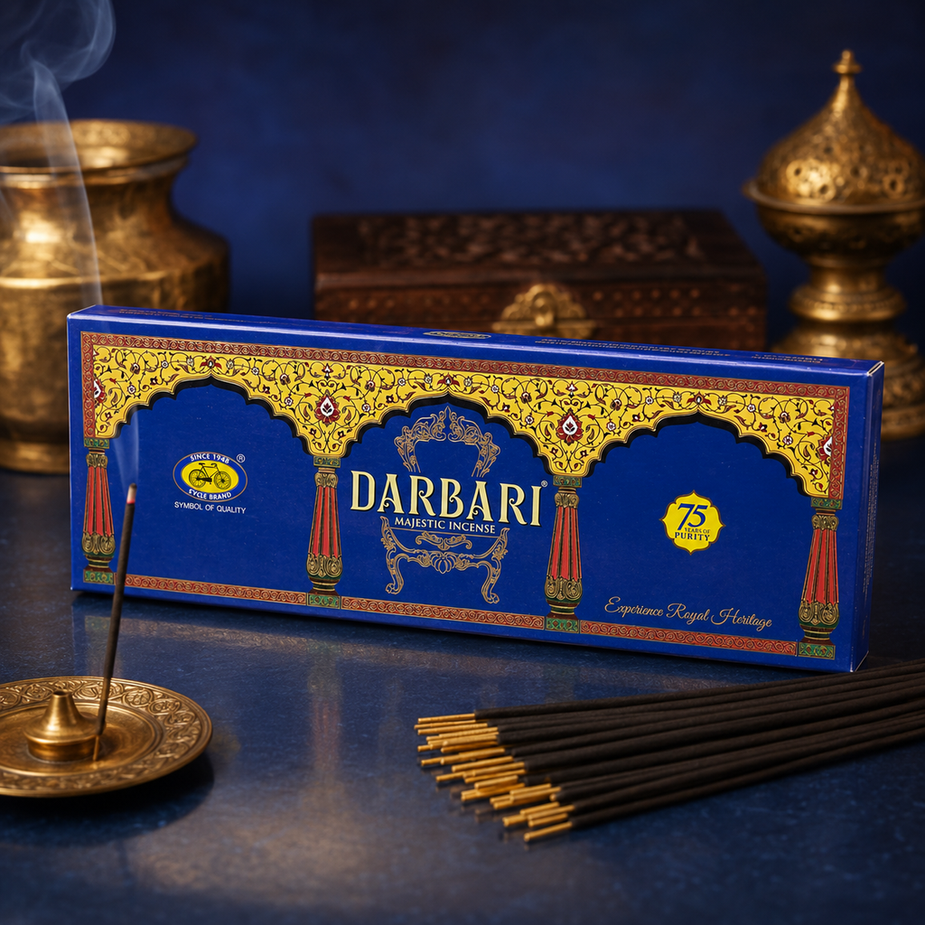 Cycle Darbari Majestic Incense Sticks – 24 Sticks + Free Matchbox & Incense Holder