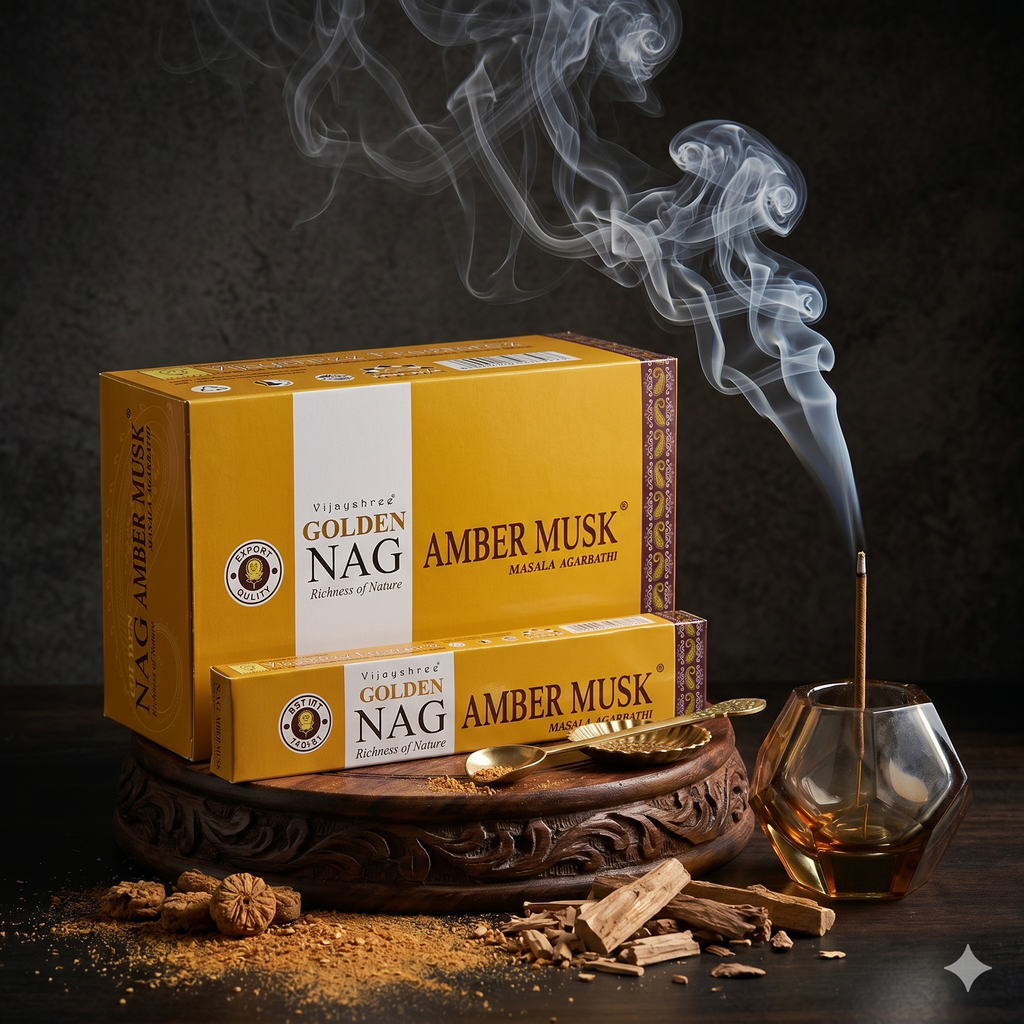 Golden Nag Amber Musk Incense Sticks