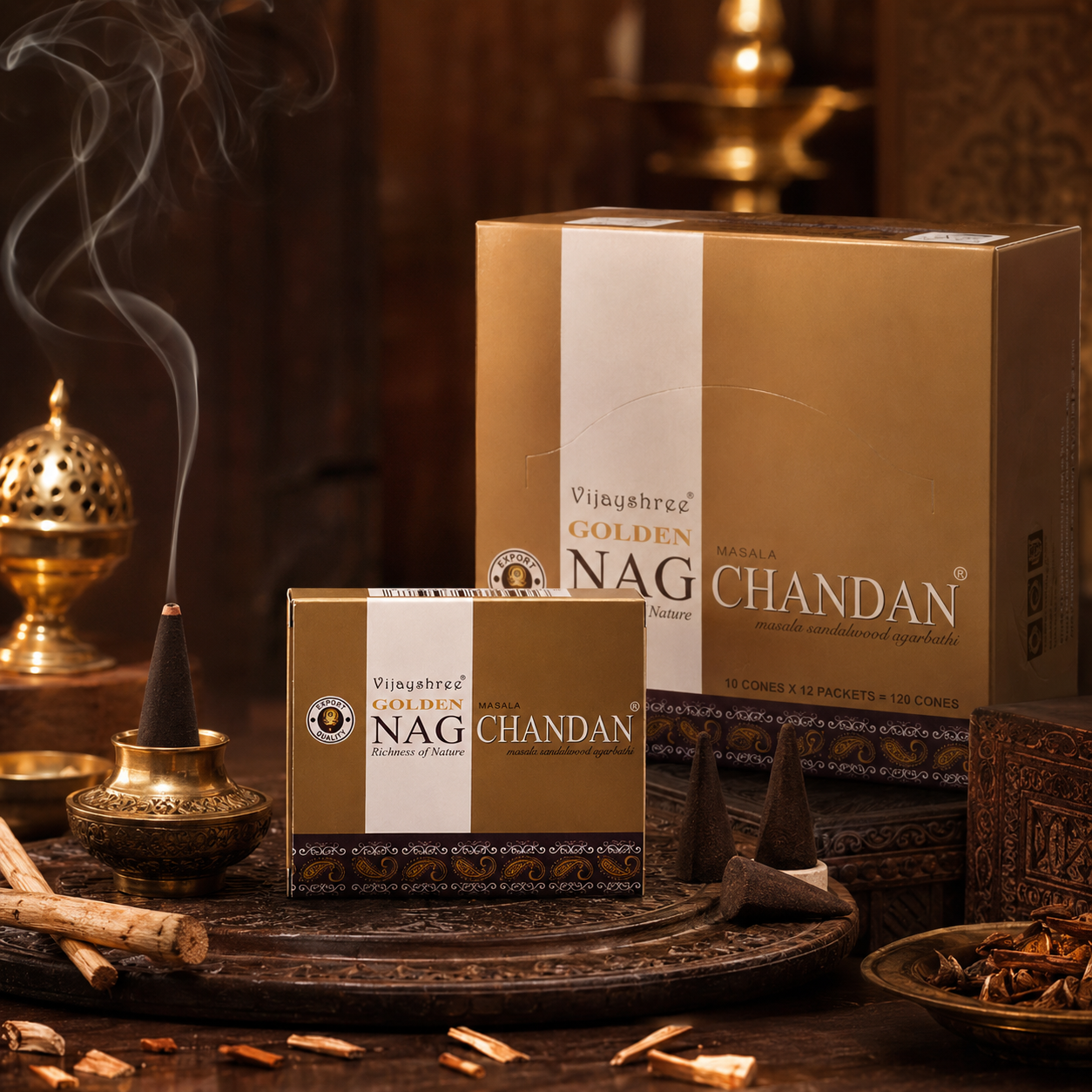 Golden Nag Chandan Incense Cones