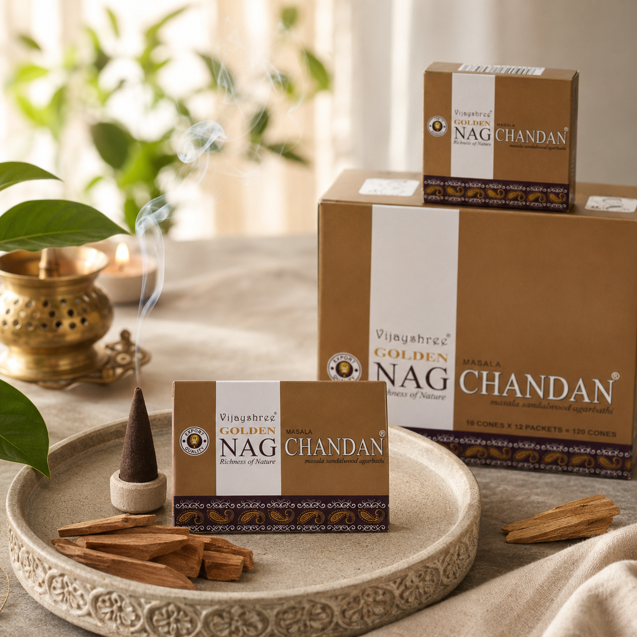 Golden Nag Chandan Incense Cones