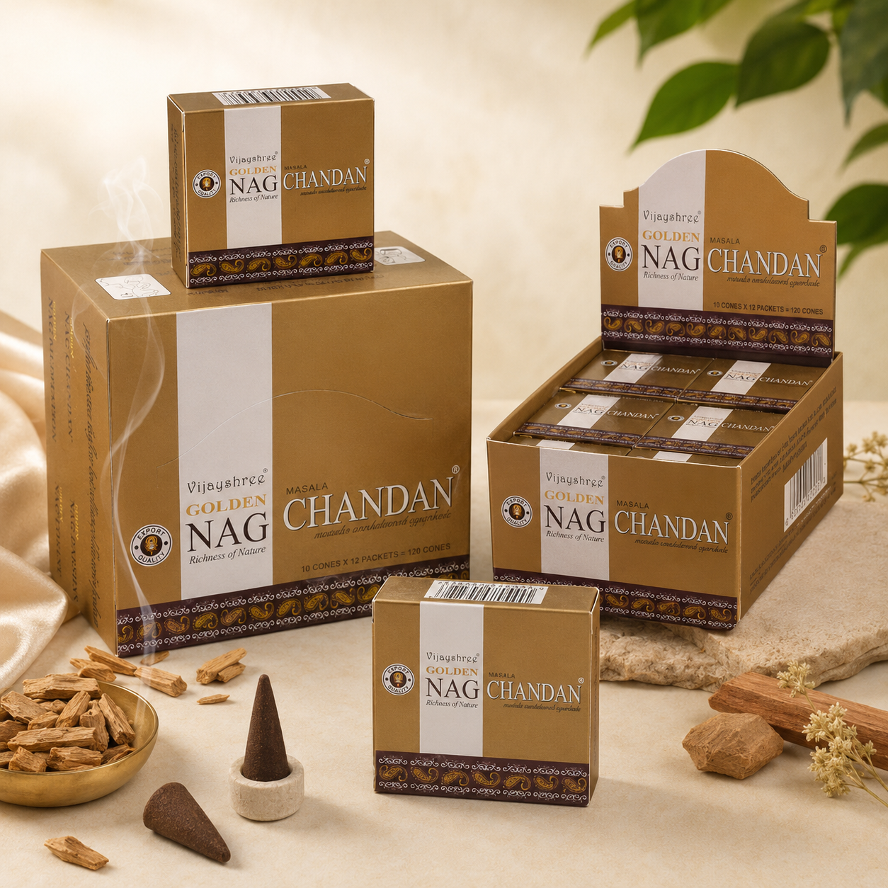Golden Nag Chandan Incense Cones
