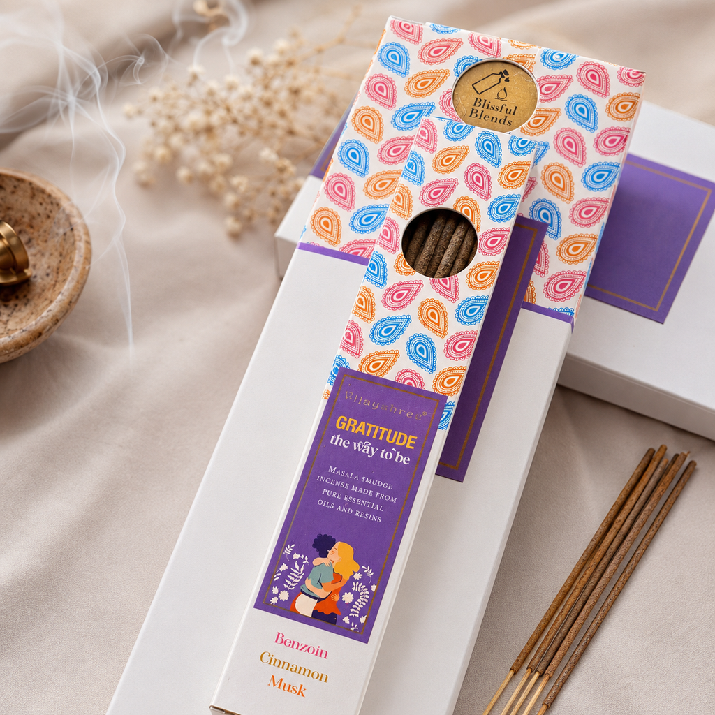 Vijayshree Gratitude Incense Sticks – Benzoin, Cinnamon & Musk (25g)