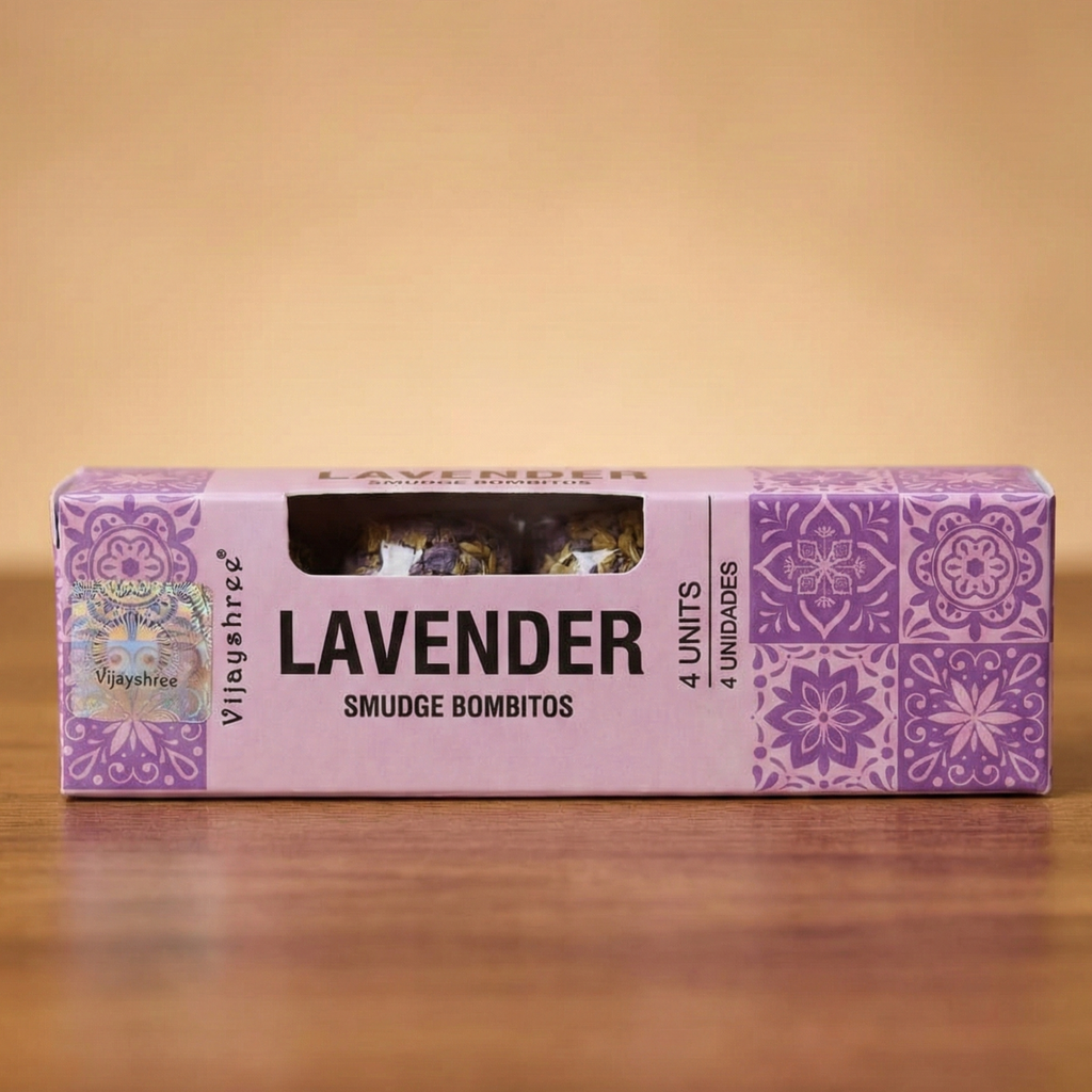 Vijayshree Lavender Smudge Bombitos – Carbon Free Relaxation Spheres (Pack of 4)