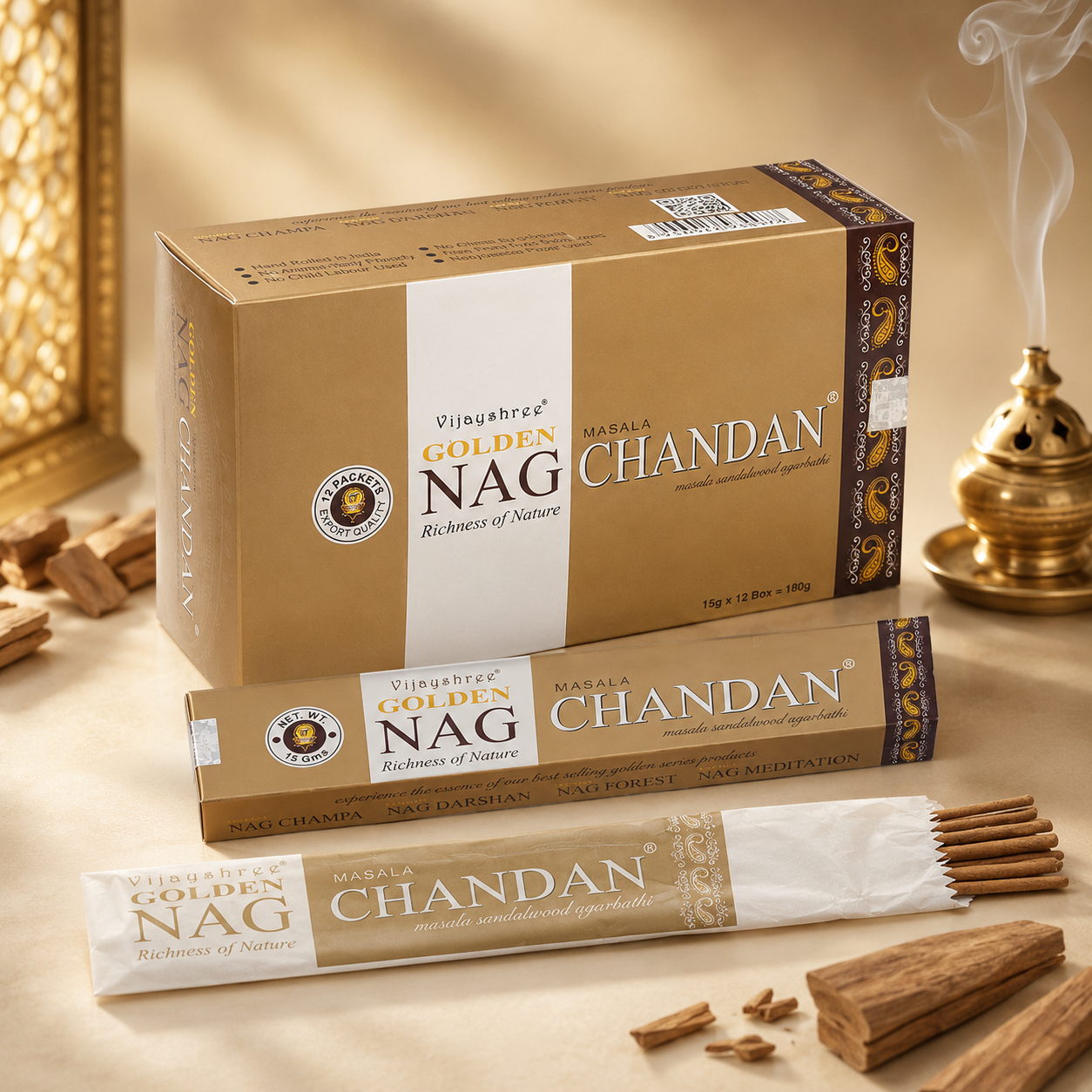 Golden Nag Chandan Incense Sticks