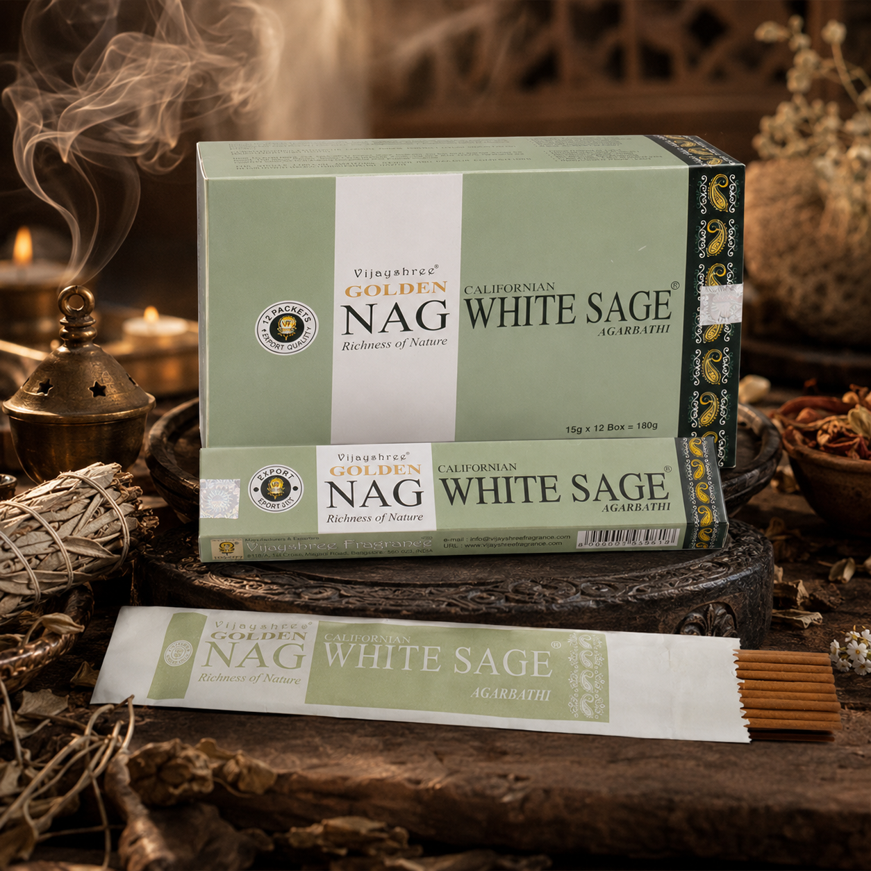 Golden Nag White Sage Incense Sticks