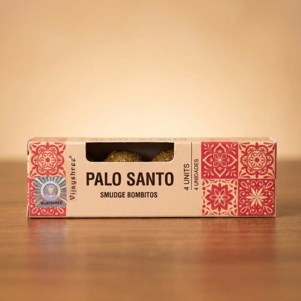 Vijayshree Palo Santo Smudge Bombitos – Energy Cleansing Spheres (Pack of 4)
