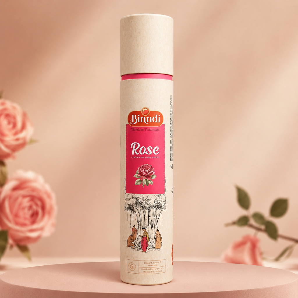 Binndi Rose Luxury Incense Sticks – Elegant Floral Fragrance (25 Sticks)