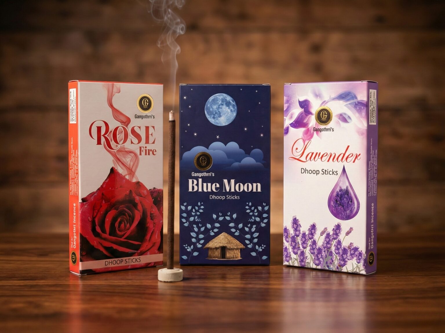 King-Size Floral Symphony: Bambooless Dhoop Sticks (Rose, Lavender, Blue Moon)
