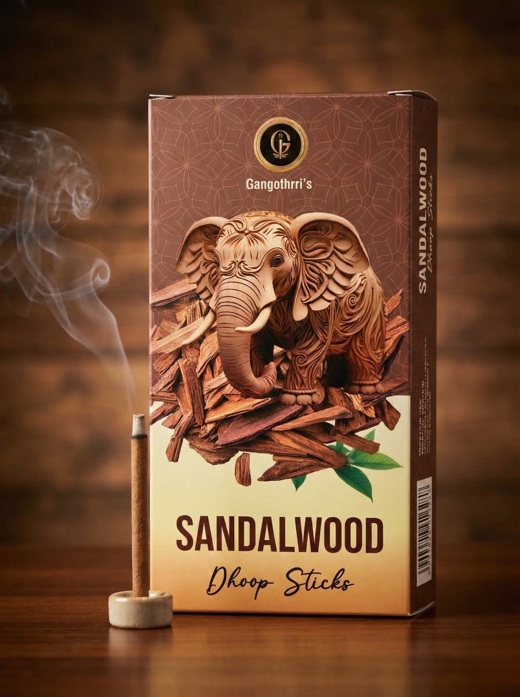 The Woody Trio: Pure Bambooless Dhoop Stick Collection (Sandalwood, Kasthuri, Oudh)