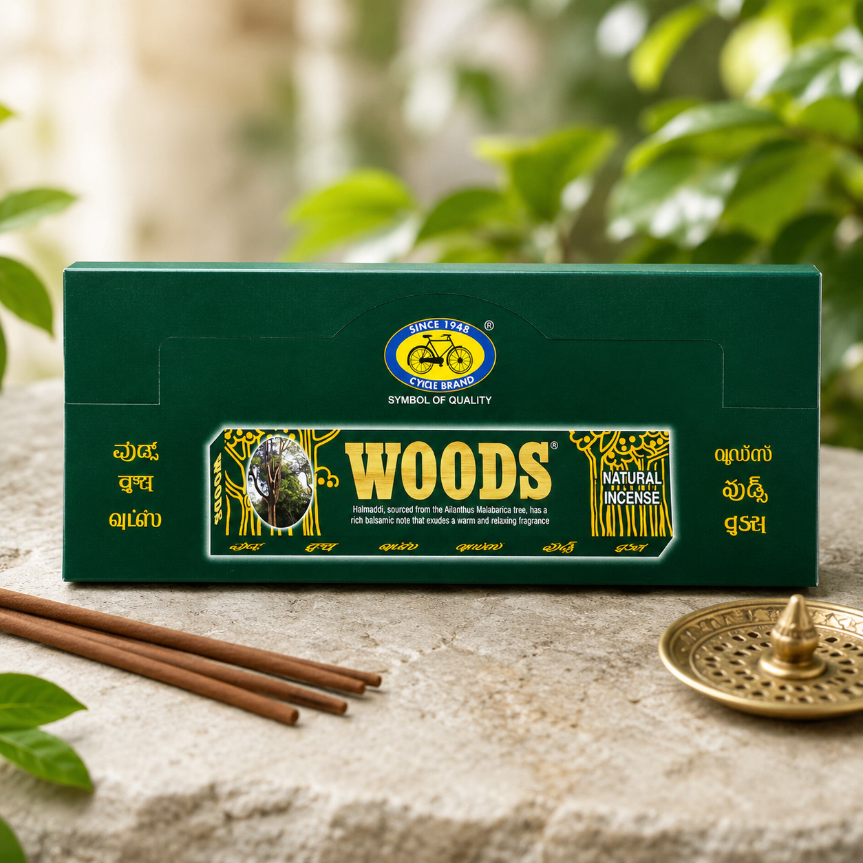 Cycle Woods Natural Incense Sticks – Box of 6 Packets (14 Sticks Each)