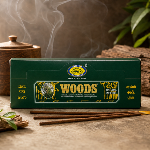 Cycle Woods Natural Incense Sticks – Box of 6 Packets (14 Sticks Each)