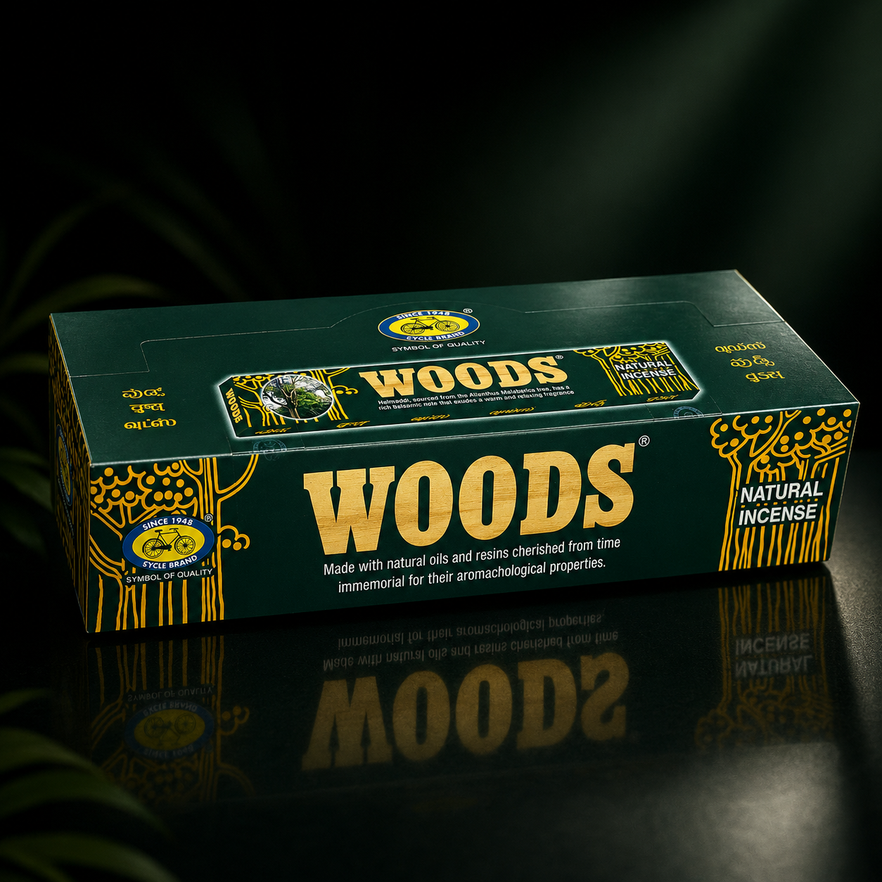 Cycle Woods Natural Incense Sticks – Box of 6 Packets (14 Sticks Each)