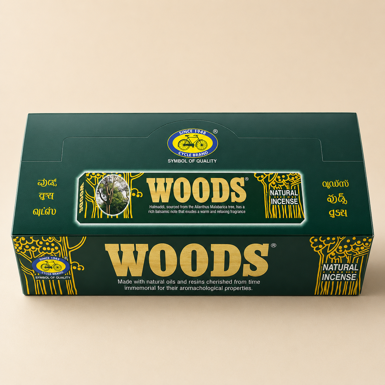 Cycle Woods Natural Incense Sticks – Box of 6 Packets (14 Sticks Each)